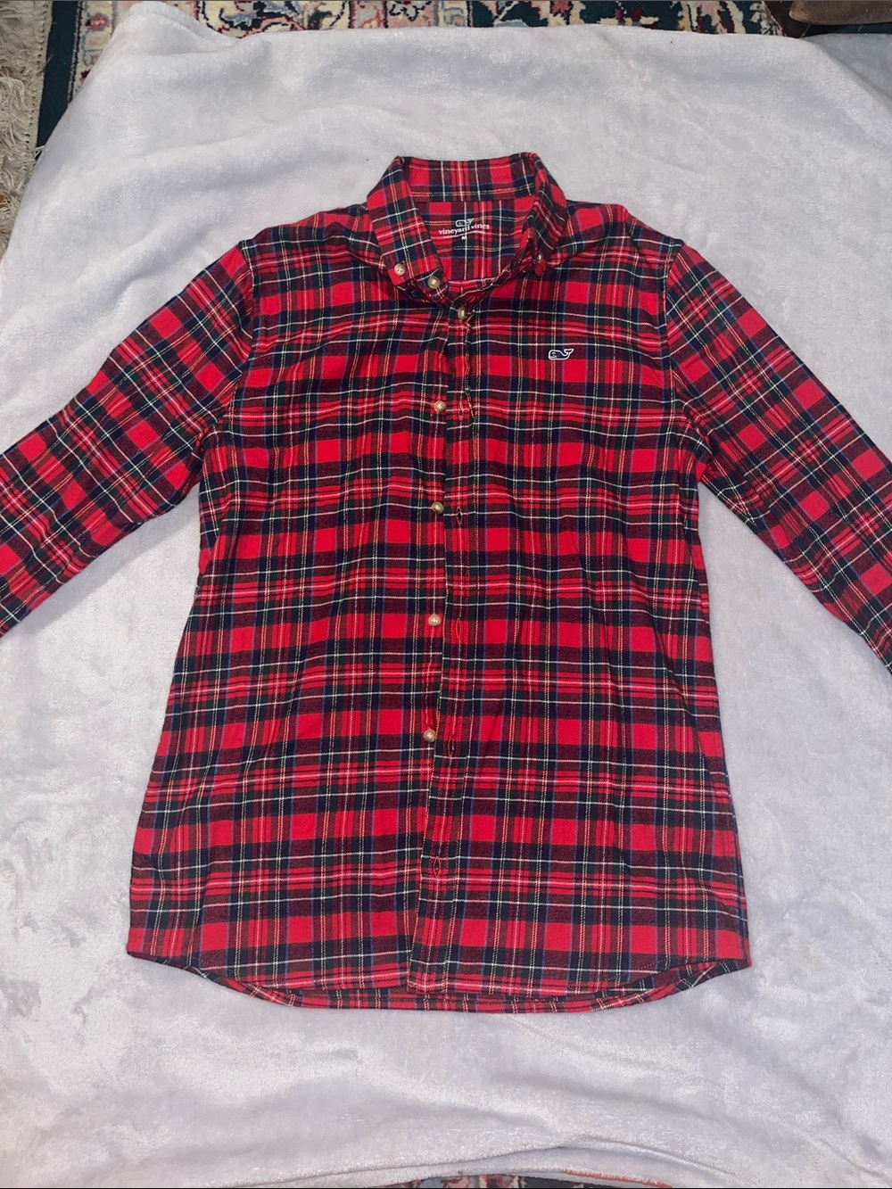 Vineyard Vines Red & Black Plaid Button-Down Shirt